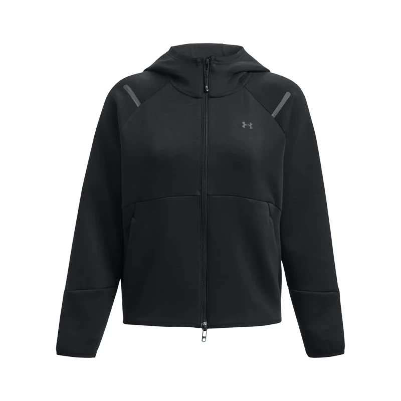 Image of Womens zipped-up tracksuit jacket Under Armour Unstoppable Fleece Noir Female M