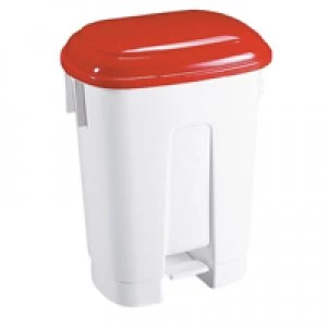 Image of Slingsby Derby Plastic Pedal Bin 30 Litre White Red 348021