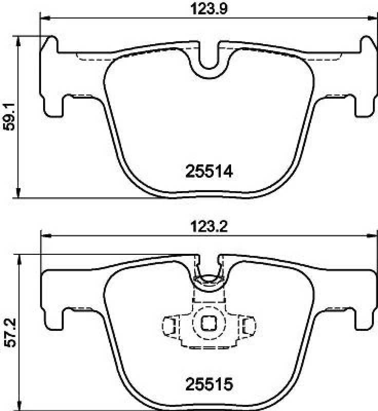 Image of HELLA Brake pad set HELLA 8DB 355 019-781