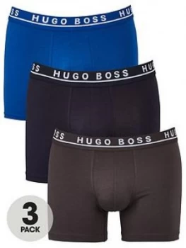 image of Hugo Boss 3 Pack Boxer Briefs Black/Blue/Grey Size S Men