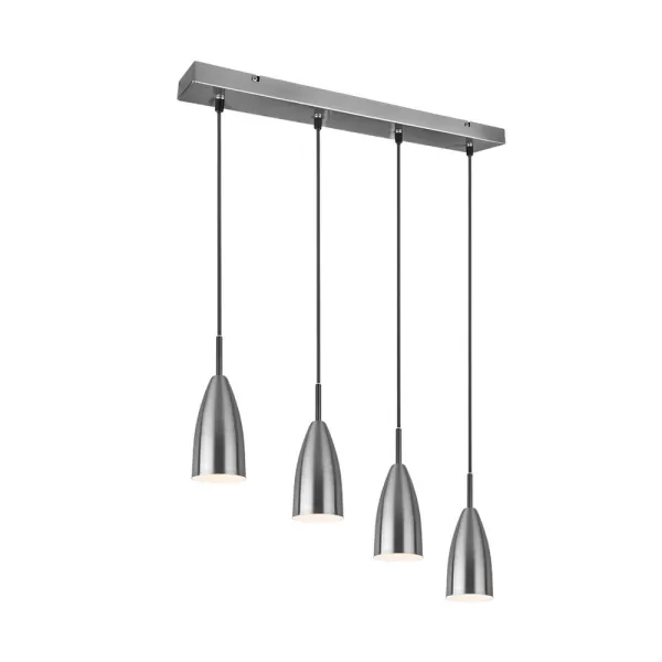 image of Farin Modern 4 Light Bar Pendant Ceiling Light Nickel Matt