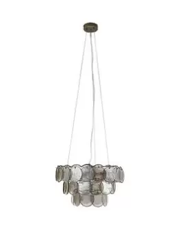 image of Smoked Glass Disc Super Chandelier - Smoke