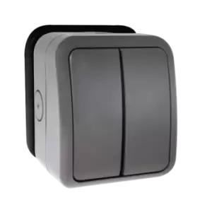 Image of Click Scolmore Aquip Weatherproof 2 Gang 2 Way Switch IP66 - OA412AGU