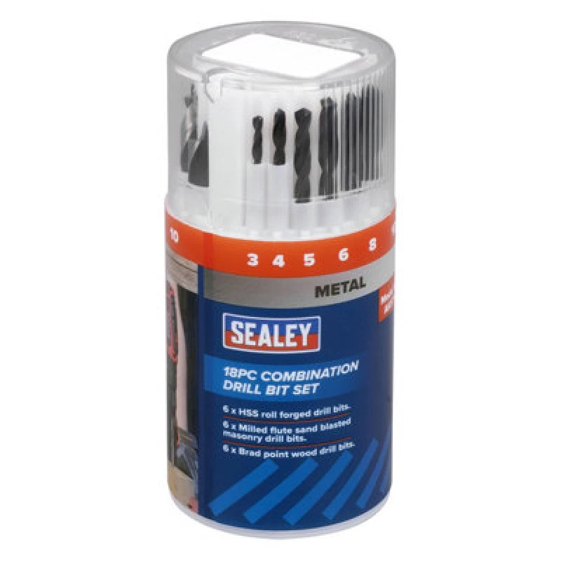 Image of Sealey AK5711 Combination Drill Bit Set 18pc - Sealey SEAL_AK5711
