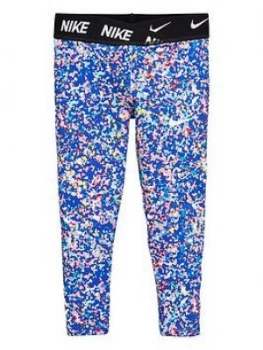 image of Nike Younger Girls Jdi Regrind Printed Dri-Fit Leggings - Blue