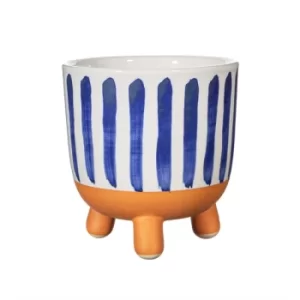 image of Paros Blue Stripe Large Planter