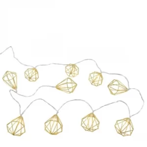Image of LED Diamond Shape Fairy Lights Gold 160cm