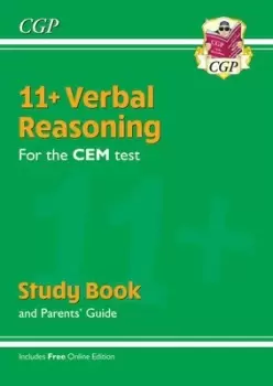 Image of 11+ CEM Verbal Reasoning Study Book with Parents Guide & Online Edition for the 2020 exams by CGP Books