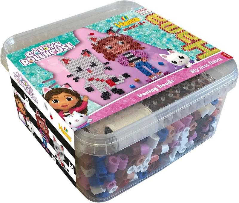 Image of Hama Gabby΄s Dollhouse 900 Maxi Fuse Beads Pegboard Printed Design Sheet Instructions & Ironing Paper Mosaic Decoration Arts & Craft for Crea