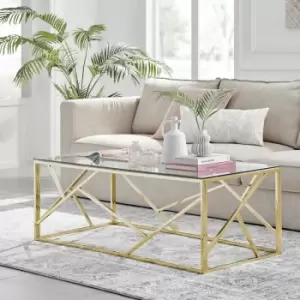 Image of Amalfi gold Chrome coffee Table
