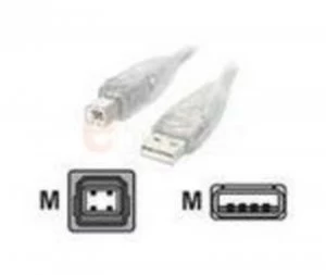 image of Startech Transparent USB 2.0 - Cable A-b M/M 15ft.