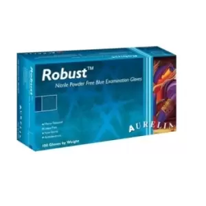 Image of Aurelia Robust Nitrile Powder Free Disposable Examination Gloves (Pack Of 100) (S) (Blue)