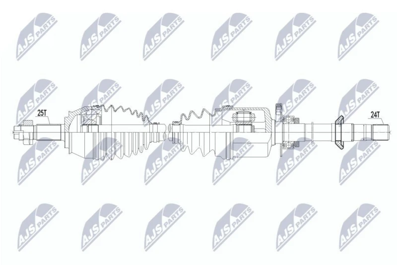 Image of NTY NPW-FT-100 Drive shaft Automatic Transmission, Front Axle Right Drive Shaft (13)