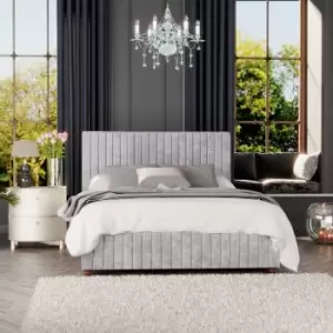 Image of Estella Ottoman Storage Bed, Mirazzi Velvet, Silver King - Laurence Llewelyn-bowen
