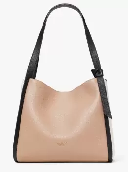 image of Kate Spade Knott Colorblocked Pebbled Leather Large Shoulder Bag, Kraft Paper Multi, One Size