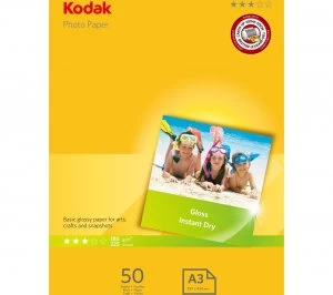 image of Kodak A3 Glossy Photo Paper - 50 Sheets