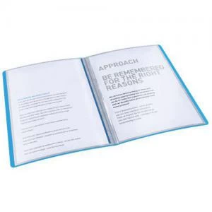 image of Choices Translucent Display Book, A4, 20 Pockets, 40 Sheet Capacity, Blue - Outer Carton of 10