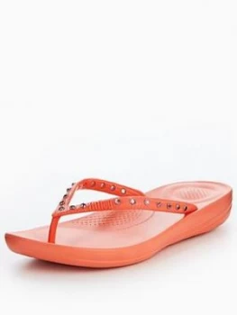 Image of FitFlop iQushiontrade Ergonomic Flip Flop Crystal Coral Size 6 Women