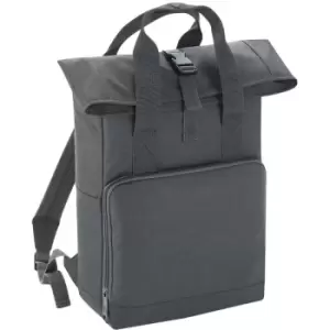 image of Unisex Adult Roll Top Twin Handle Backpack (One Size) (Graphite Grey) - Bagbase