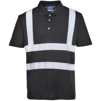 Portwest - F477BKRM - sz M Iona PoloShirt Workwear - Black