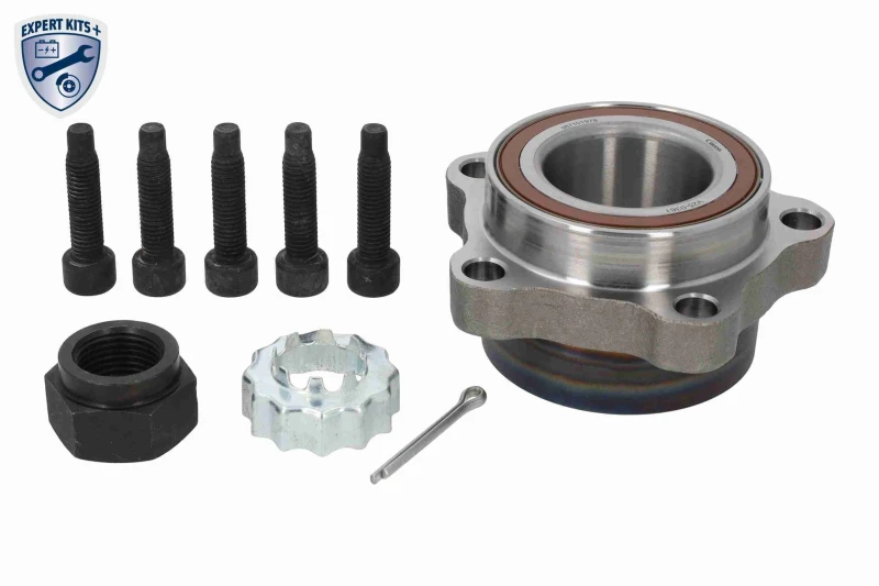 Image of VAICO V25-0361 Wheel bearing kit with fastening/mounting material, EXPERT KITS +, Front Axle, with integrated magnetic sensor ring Wheel Bearing Kit