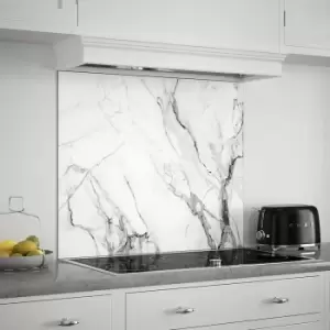 image of Carrara Marble Glass Kitchen Splashback 900mm X 750mm