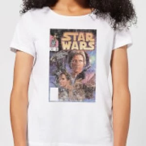 Image of Star Wars Classic Comic Book Cover Womens T-Shirt - White - 3XL