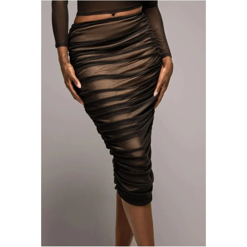 Image of Goddiva Womens skirt Goddiva Midi Noir Female S