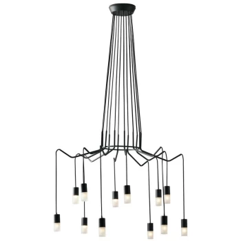 Image of Fan Europe Lighting - Fan Europe Spider - 12 Light Hanging Wire Pendant, Anthracite, G9