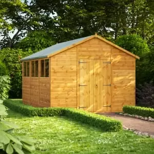 Image of Power Sheds 12 x 10ft Double Door Apex Shiplap Dip Treated Shed