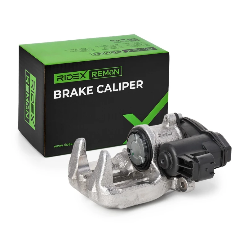 Image of RIDEX REMAN 78B2074R Brake caliper Rear Axle Left, for vehicles with electric parking brake Cast Iron Brake Caliper (78)