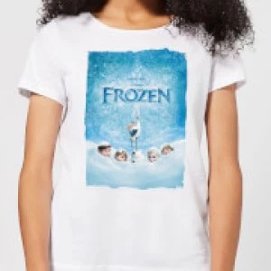 Image of Disney Frozen Snow Poster Womens T-Shirt - White