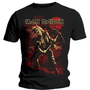 Image of Iron Maiden - Benjamin Breeg Red Graphic Unisex Large T-Shirt - Black