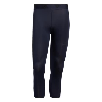 Image of adidas Techfit three quarter3-Stripes Tights Mens - Legend Ink