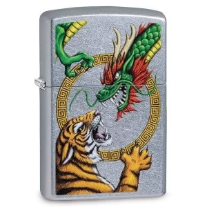 image of Zippo Chinese Dragon Chrome Regular Windproof Lighter