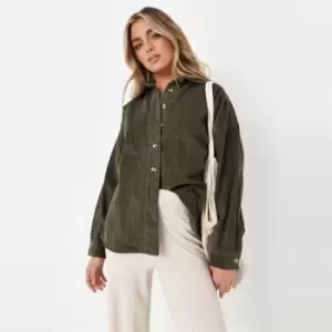 Missguided Jumbo Cord Shirt - Green