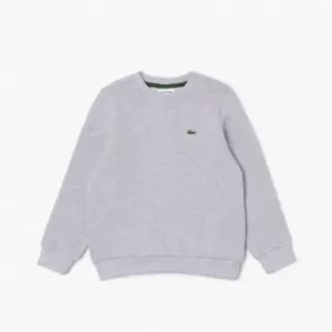 Image of Lacoste Lacoste Logo Fleece Crew Neck Sweater Juniors - Grey