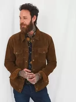 Image of Joe Browns Good Times Suede Jacket - Tan, Size XL, Men