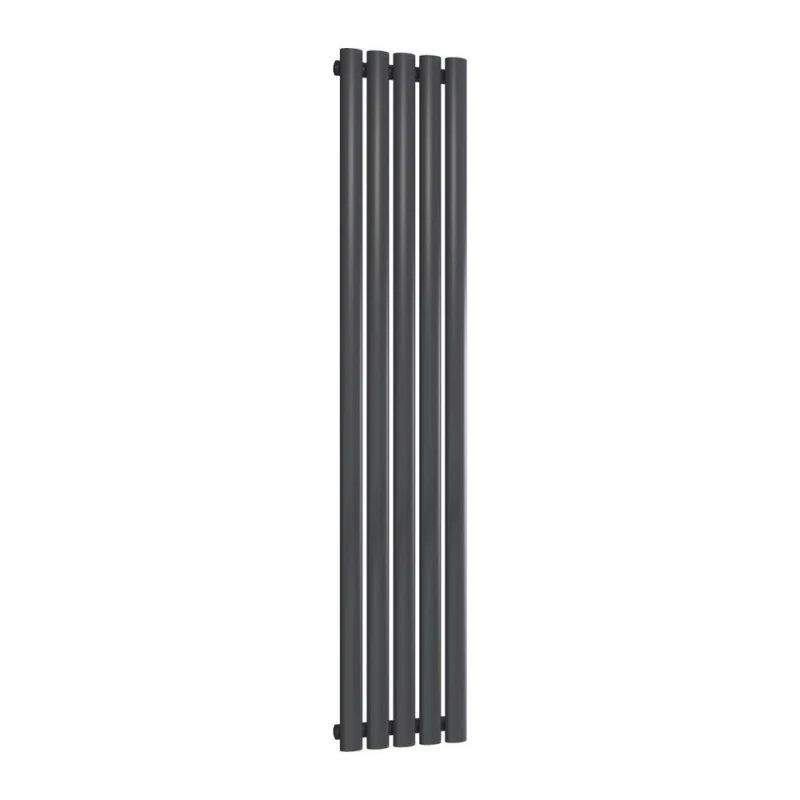 Image of Bathroom Kingdom Neva Anthracite Single Oval Vertical Radiator 1500x295 in Grey Grey Unisex