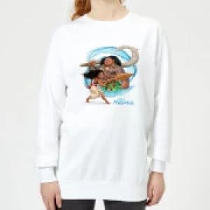 Image of Moana Wave Womens Sweatshirt - White - 3XL