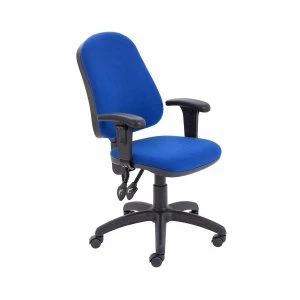 image of TC Office Calypso High Back Twin Lever Operator Chair with Height Adjustable Arms, Royal Blue