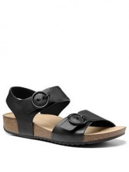 image of Hotter Tourist Buckle Footbed Sandals - Black