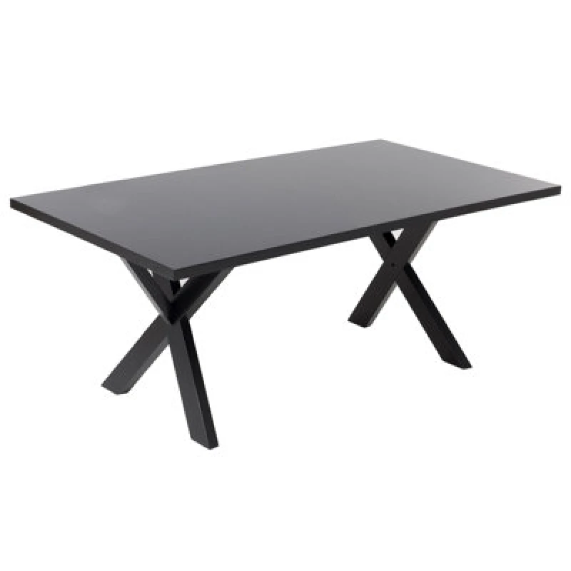 Image of Beliani Dining Table Lisala Black 180 Cm 100 Cm