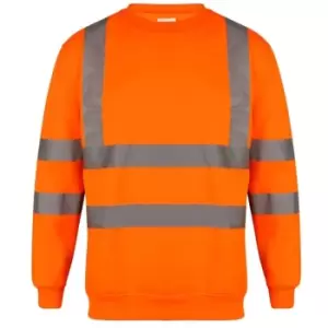 Image of Yoko Unisex Hi-Vis Heavyweight Sweatshirt (M) (Hi Vis Orange) - Hi Vis Orange