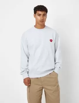 Image of Carhartt-WIP Heart Patch Sweatshirt - Ash Heather Grey