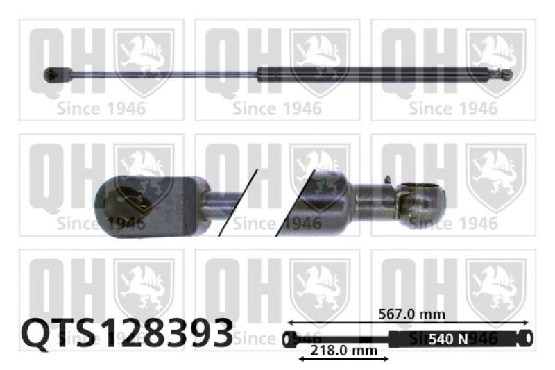 Image of QUINTON HAZELL Tailgate strut QUINTON HAZELL QTS128393