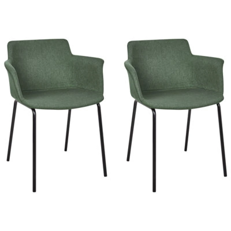 Image of Beliani Set Of 2 Dining Chairs Belfield Green