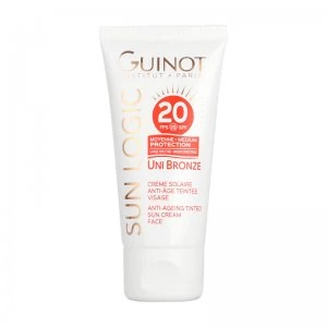 image of Guinot Uni Bronze Anti Ageing Tinted Sun Face Cream SPF20 50