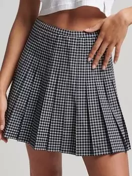 Image of Superdry Vintage Pleated Mini Skirt - Multi, Size 10, Women