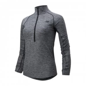 Image of New Balance Transform Half Zip Top - Black Heather